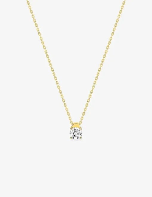 Collier or jaune 750 ‰ et oxyde de zirconium 0,40 ct SO OR
