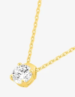 Collier or jaune 750 ‰ et oxyde de zirconium 0,40 ct SO OR