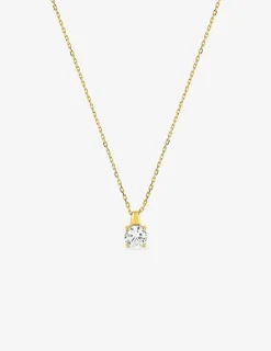Collier or jaune 750 ‰ et oxyde de zirconium 0,45 ct SO OR