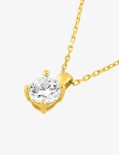 Collier or jaune 750 ‰ et oxyde de zirconium 0,45 ct SO OR