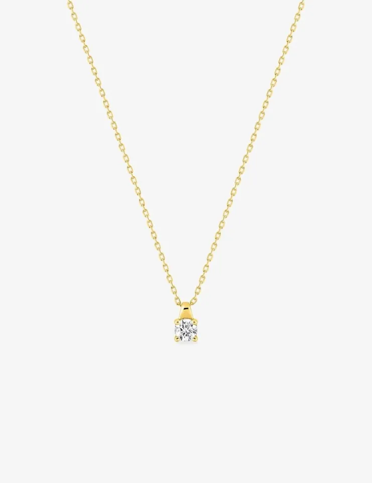 Collier or jaune 750 ‰ et oxyde de zirconium 0,18 ct SO OR