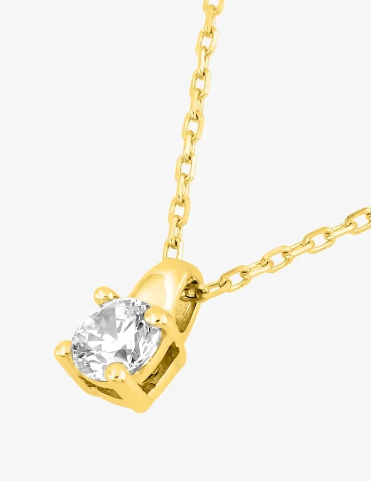 Collier or jaune 750 ‰ et oxyde de zirconium 0,18 ct SO OR