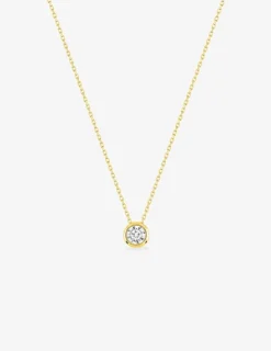 Collier or jaune 750 ‰ et oxyde de zirconium 0,30 ct SO OR