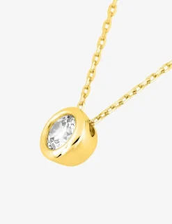 Collier or jaune 750 ‰ et oxyde de zirconium 0,30 ct SO OR