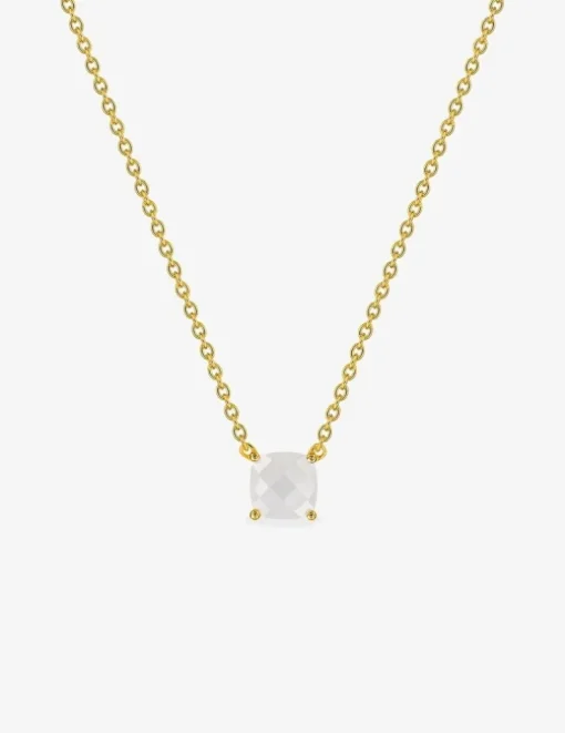 Collier or jaune 750 ‰ et pierre de lune SO OR