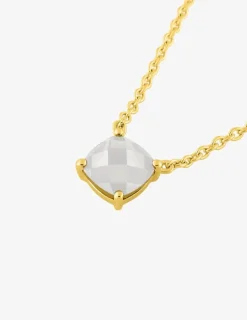 Collier or jaune 750 ‰ et pierre de lune SO OR