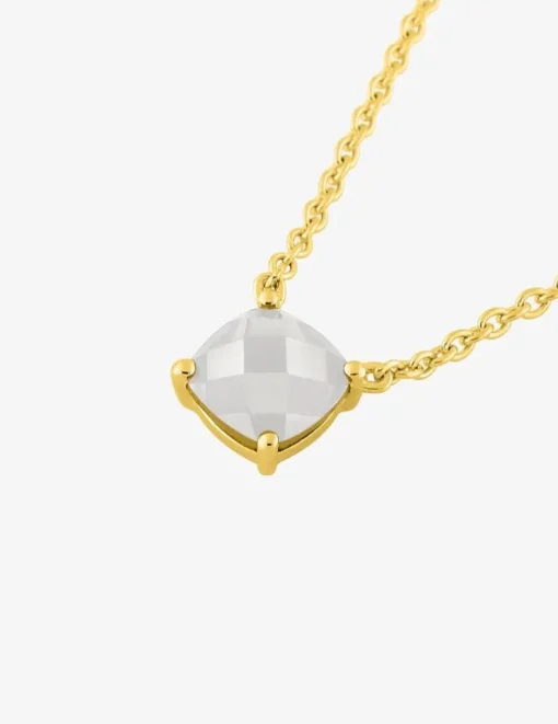 Collier or jaune 750 ‰ et pierre de lune SO OR