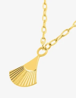 collier or jaune 375 ‰ motif éventail SO OR