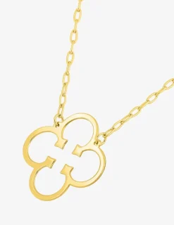 Collier or jaune 375 ‰ motif trèfle à quatre feuilles SO OR