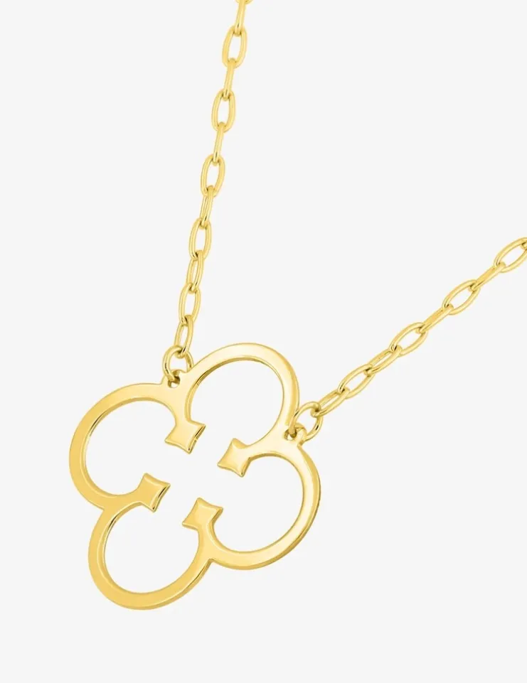 Collier or jaune 375 ‰ motif trèfle à quatre feuilles SO OR