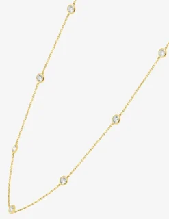 Collier or jaune 750 ‰, oxyde de zirconium serti clos SO OR