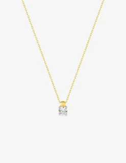 Collier or jaune 375 ‰ oxydes de zirconium 4 mm SO OR