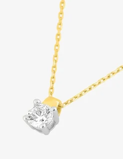 Collier or jaune 375 ‰ oxydes de zirconium 4 mm SO OR