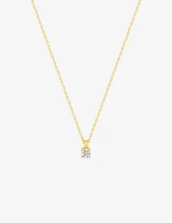 Collier or jaune 375 ‰ oxydes de zirconium 3 mm SO OR