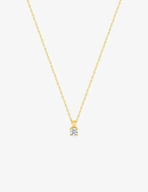 Collier or jaune 375 ‰ oxydes de zirconium 3 mm SO OR
