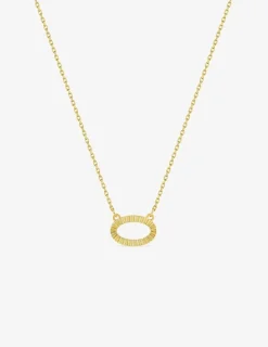 Collier or jaune 375 ‰ pendentif ovale SO OR