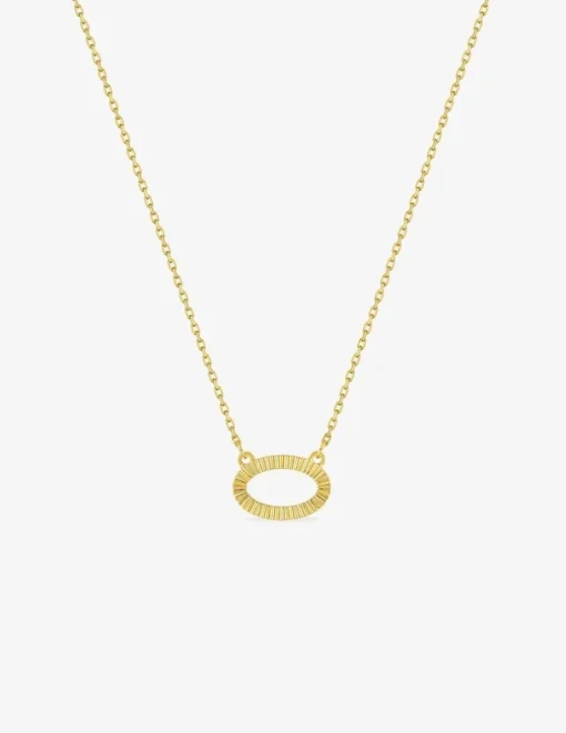 Collier or jaune 375 ‰ pendentif ovale SO OR