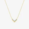 Collier or jaune 375 ‰, rhodium et oxydes de zirconium, motif fantaisie SO OR