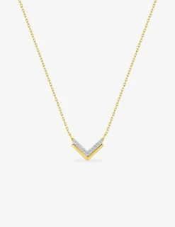 Collier or jaune 375 ‰, rhodium et oxydes de zirconium, motif fantaisie SO OR