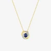 Collier or jaune 375 ‰, saphir, rhodium et oxyde de zirconium SO OR
