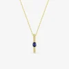 Collier or jaune 375 ‰, saphir et oxydes fantaisie SO OR