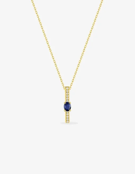 Collier or jaune 375 ‰, saphir et oxydes fantaisie SO OR