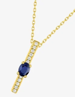 Collier or jaune 375 ‰, saphir et oxydes fantaisie SO OR