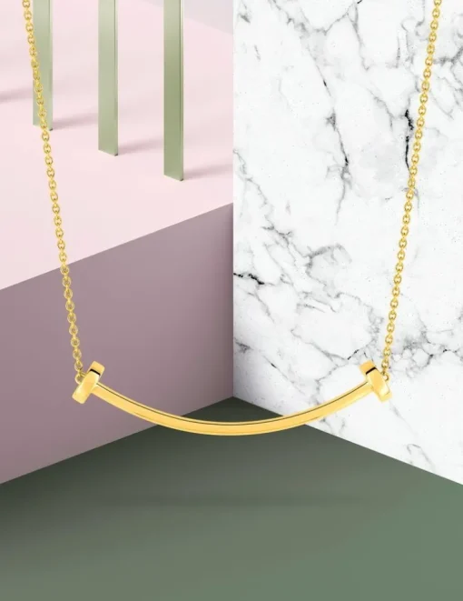 Collier or jaune 750‰ avec motif arrondi sans bélière SO OR