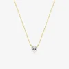 Collier or jaune 375‰ et oxyde de zirconium cœur SO OR