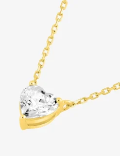 Collier or jaune 375‰ et oxyde de zirconium cœur SO OR