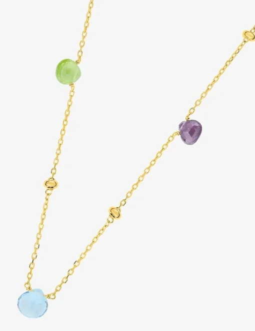 Collier or jaune 375‰ et pierres fines SO OR