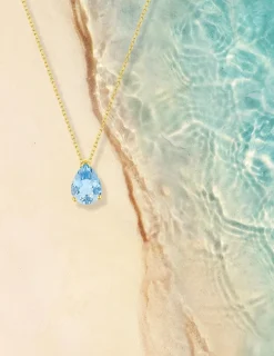 Collier or jaune 375‰ et topaze SO OR