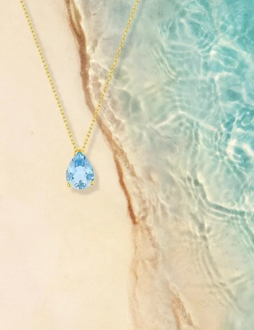 Collier or jaune 375‰ et topaze SO OR