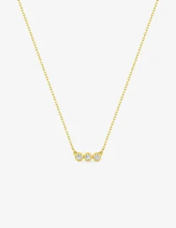 Collier or jaune 750‰ et trilogie oxydes de zirconium SO OR
