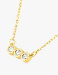 Collier or jaune 750‰ et trilogie oxydes de zirconium SO OR