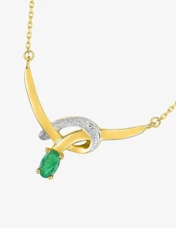 Collier or jaune 375‰, émeraude SO OR