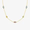 Collier or jaune 375‰, péridot, topaze, citrine et améthyste SO OR