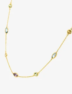 Collier or jaune 375‰, péridot, topaze, citrine et améthyste SO OR