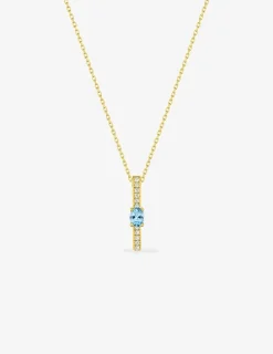 Collier or jaune 375‰, topaze, oxyde de zirconium SO OR