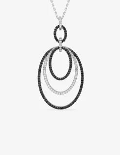 Collier ovales argent 925‰ rhodié et oxydes de zirconium bicolores SO OR