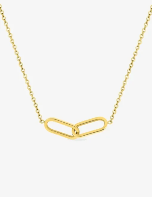 Collier ovales entrelacés acier doré SO OR