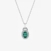 Collier oxyde de zirconium vert accompagné argent 925‰ rhodié SO OR