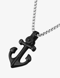 Collier pendentif ancre en acier SO OR