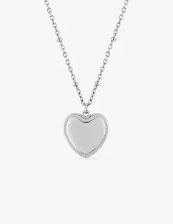 Collier pendentif cœur en acier gris SO OR