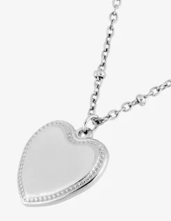 Collier pendentif cœur en acier gris SO OR