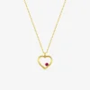 Collier pendentif cœur or jaune 375 ‰ et rubis SO OR