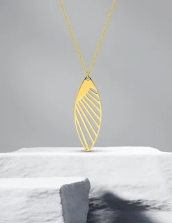 Collier pendentif en acier doré SO OR