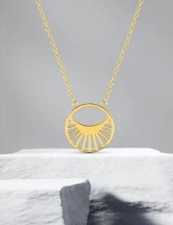 Collier pendentif en acier doré SO OR