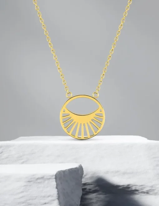 Collier pendentif en acier doré SO OR