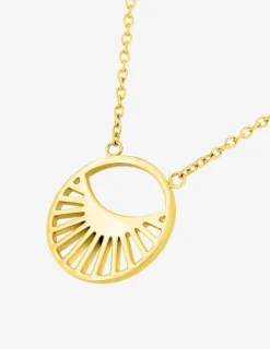 Collier pendentif en acier doré SO OR